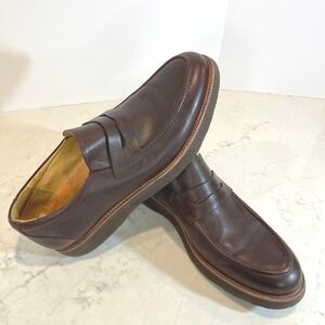 Samuel Hubbard Comfort Penny Loafers Mens‎ 11 Dark Brown Leather Vibram Sole